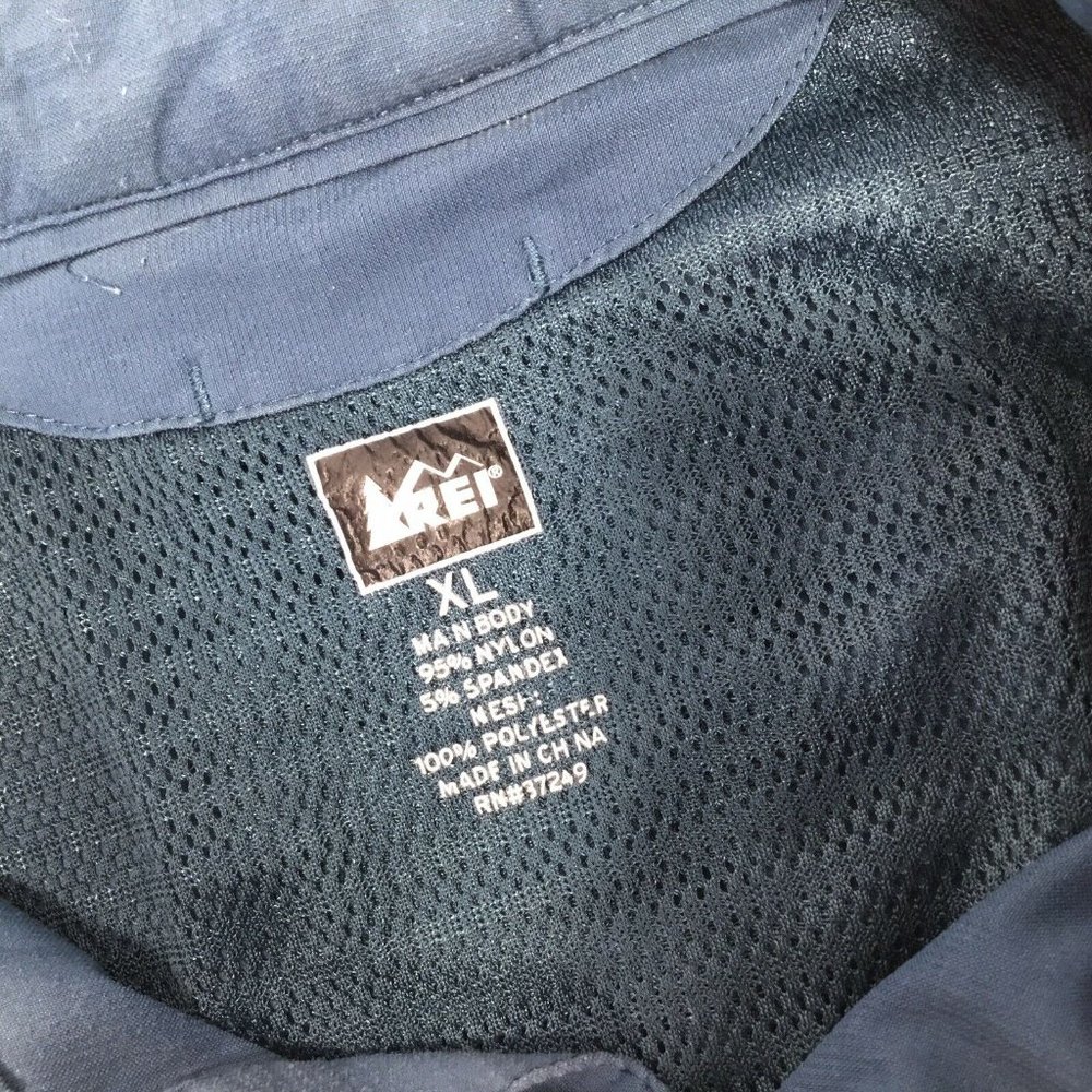 REI Vented Men's XL Shirt Short Sleeve Button Fishing Blue Green Hiking Outdoor - Picture 8 of 10